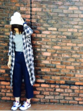 「ハラチ」｜「アイテム（ニットキャップ/ビーニー）」を使った、MØRIYA.Nさん（レディース・168cm）の秋コーディネート
