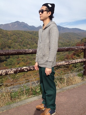 「SLOBE IENA（スローブイエナ）のアイテム（ニットキャップ/ビーニー）」を使った、ちぎらさん（メンズ・175cm）の春コーディネート