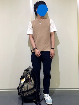 「Gregory」｜「アイテム（スラックス）」を使った、トミーさん（メンズ・168cm）の春コーディネート