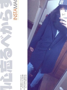 「Ray Cassin」｜「アイテム（チェスターコート）」を使った、えみなさん（レディース・157cm）の冬コーディネート