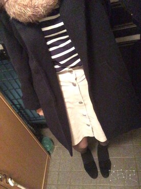 「Ray Cassin」｜「アイテム（チェスターコート）」を使った、えみなさん（レディース・157cm）の冬コーディネート