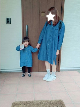「アイテム（シャツワンピース）」を使った、 sakiさん（キッズ・90cm）の春コーディネート