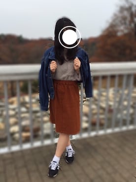 「nice claup」｜「アイテム（デニムジャケット）」を使った、ma-yuさん（レディース・158cm）の冬コーディネート