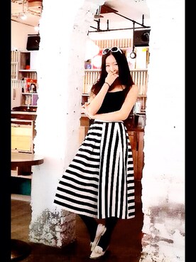 「8ight Secondsのアイテム」を使った、CLINさん（レディース・173cm）の夏コーディネート