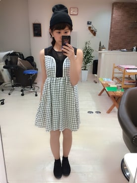 「夏でもニット帽」｜いく♡さん（レディース・153cm）の夏コーディネート