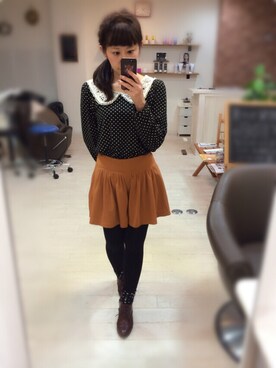「archives（アルシーヴ）のアイテム（ブーティ）」を使った、いく♡さん（レディース・153cm）の秋コーディネート