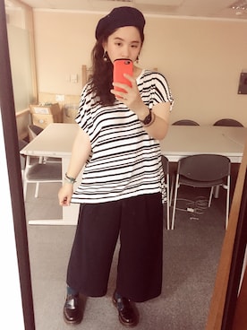 「working style」｜「アイテム（ハンチング/ベレー帽）」を使った、CHENMINORIさん（レディース・167cm）の秋コーディネート