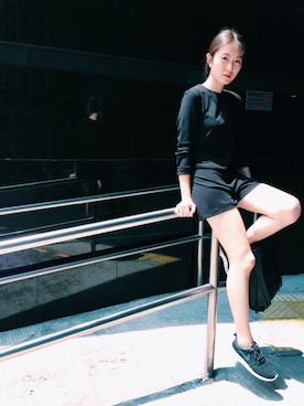 「school」｜「アイテム（オールインワン・サロペット）」を使った、Katherine Hoさん（レディース・168cm）の秋コーディネート