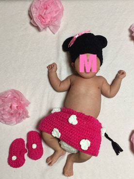 「no brand（ノーブランド）のアイテム（ママ＆ベビー、ピンク系）」を使った、M/Ｋさん（キッズ）の冬コーディネート