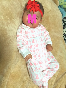 「next（next）のアイテム（ロンパース、ピンク系）」を使った、M/Ｋさん（キッズ）の冬コーディネート