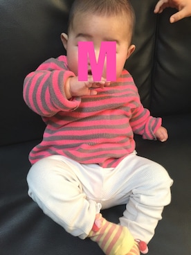 「babyGAP（babyGAP）のアイテム（ニット/セーター、ピンク系）」を使った、M/Ｋさん（キッズ）の冬コーディネート