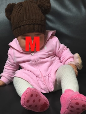 「RALPH LAUREN（ラルフ ローレン）のアイテム（パーカー、ピンク系）」を使った、M/Ｋさん（キッズ）の冬コーディネート