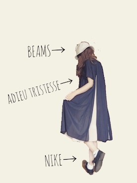 「ADIEU TRISTESSE（アデュートリステス）のアイテム（ワンピース/ドレス）」を使った、mituamiさん（レディース・163cm）の夏コーディネート