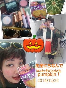「カボチャコーデ🎃」｜宮崎鈴子さん（レディース・160cm）の冬コーディネート