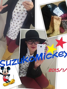 「ミッキーマウス」｜「アイテム（その他）」を使った、宮崎鈴子さん（レディース・160cm）の冬コーディネート