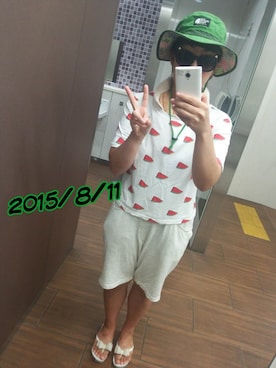 「全身白」｜宮崎鈴子さん（レディース・160cm）の夏コーディネート