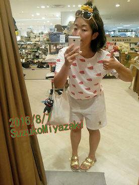 「全身白」｜宮崎鈴子さん（レディース・161cm）の夏コーディネート