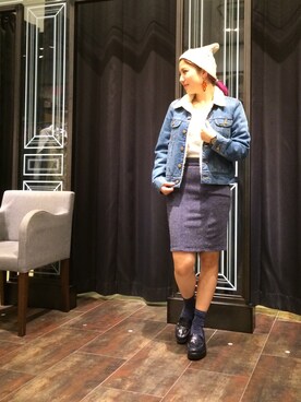 「Lee（リー）のアイテム（ライダースジャケット）」を使った、ayakaさん（レディース・156cm）の秋コーディネート
