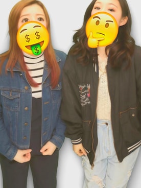 「ハイウエストパンツ」｜「アイテム（ナイロンジャケット）」を使った、neneさん（レディース・155cm）の春コーディネート