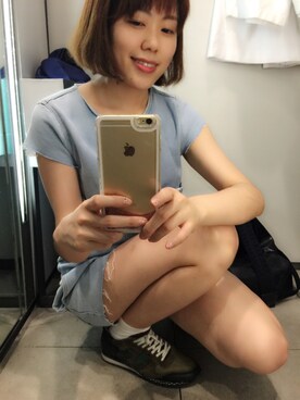「丹寧」｜「アイテム（オールインワン・サロペット）」を使った、Taraさん（レディース・163cm）の秋コーディネート