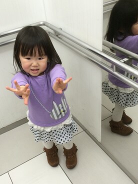 「アイテム（タイツ/ストッキング、ベージュ系）」を使った、kiyoppuさん（キッズ・90cm）の春コーディネート