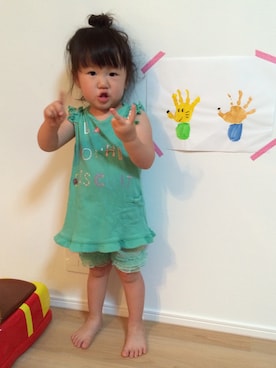 「La poche（ラ ポッシュ）のアイテム」を使った、kiyoppuさん（キッズ・90cm）の夏コーディネート