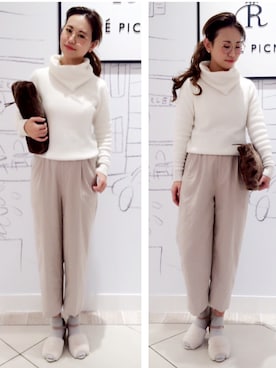 能美友貴さん（レディース・154cm）の冬コーディネート