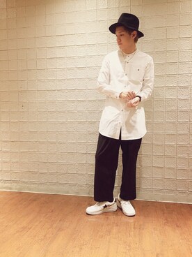 「AIVER（アイバー）のアイテム（スラックス）」を使った、ごー。さん（メンズ・176cm）の夏コーディネート