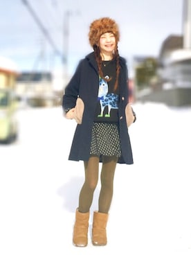 「SNOWPY（スノウピー）のアイテム」を使った、ワンダーねこビールさん（レディース・163cm）の冬コーディネート