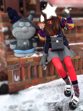 「SNOWPY（スノウピー）のアイテム」を使った、ワンダーねこビールさん（レディース・163cm）の冬コーディネート