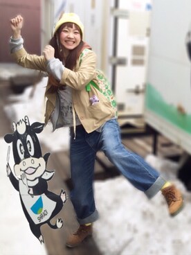 「SNOWPY（スノウピー）のアイテム」を使った、ワンダーねこビールさん（レディース・163cm）の春コーディネート
