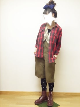 「TSUMORI CHISATO（ツモリチサト）のアイテム（サロペット/オーバーオール）」を使った、ワンダーねこビールさん（レディース・162cm）の秋コーディネート