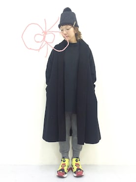 「chambre de charme（シャンブルドゥシャーム）のアイテム（その他アウター）」を使った、higumarukaさん（レディース・152cm）の冬コーディネート