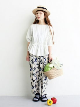 「non-sens（ノンサンス）のアイテム（帽子）」を使った、higumarukaさん（レディース・152cm）の春コーディネート