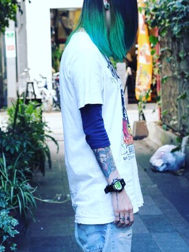 「UNIF」｜「アイテム（アナログ腕時計）」を使った、SHOCOさん（レディース・163cm）の夏コーディネート
