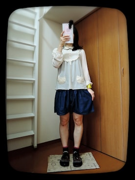 「キュロット」｜「アイテム（PC・スマホグッズ/家電）」を使った、しぃｏさん（レディース・159cm）の夏コーディネート