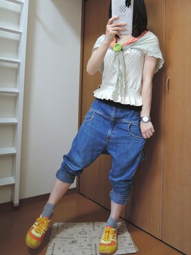 「mercibeaucoup,（メルシーボークー）のアイテム（ヘアゴム）」を使った、しぃｏさん（レディース・159cm）の夏コーディネート