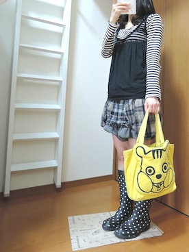 「FRAPBOIS」｜「アイテム（レインシューズ）」を使った、しぃｏさん（レディース・159cm）の夏コーディネート