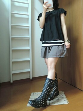 「FRAPBOIS」｜「アイテム（レインシューズ）」を使った、しぃｏさん（レディース・159cm）の夏コーディネート