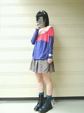 「キュロット」｜「アイテム（アナログ腕時計）」を使った、しぃｏさん（レディース・159cm）の秋コーディネート