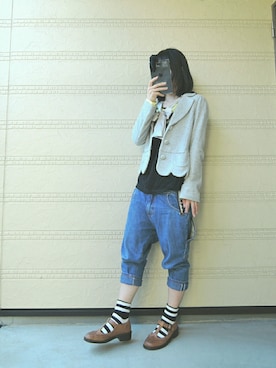 「ボウタイ」｜しぃｏさん（レディース・159cm）の秋コーディネート