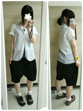 「mercibeaucoup,（メルシーボークー）のアイテム（ヘアゴム）」を使った、しぃｏさん（レディース・159cm）の夏コーディネート