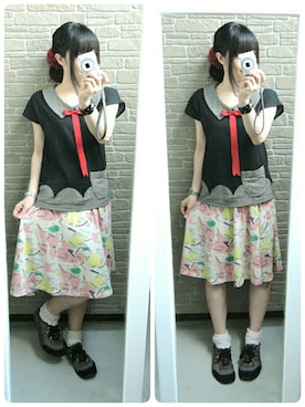 「bortsprungt.（ボシュプルメット）のアイテム」を使った、しぃｏさん（レディース・159cm）の夏コーディネート