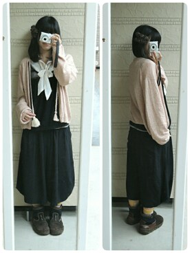 「ボウタイ」｜しぃｏさん（レディース・159cm）の秋コーディネート