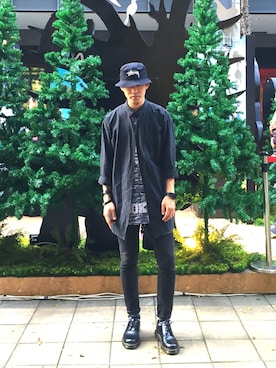 「PULL&BEAR（プルアンドベア）のアイテム（シャツ/ブラウス）」を使った、張泥濘さん（メンズ・179cm）の冬コーディネート