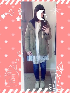 「POU DOU DOU（プードゥドゥ）のアイテム（シャツワンピース）」を使った、サキさん（レディース・157cm）の春コーディネート