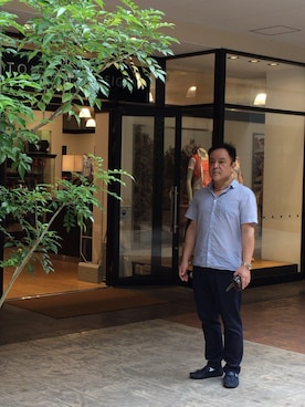 「アイテム（モカシン/デッキシューズ）」を使った、かつさん（メンズ・174cm・50代）の夏コーディネート