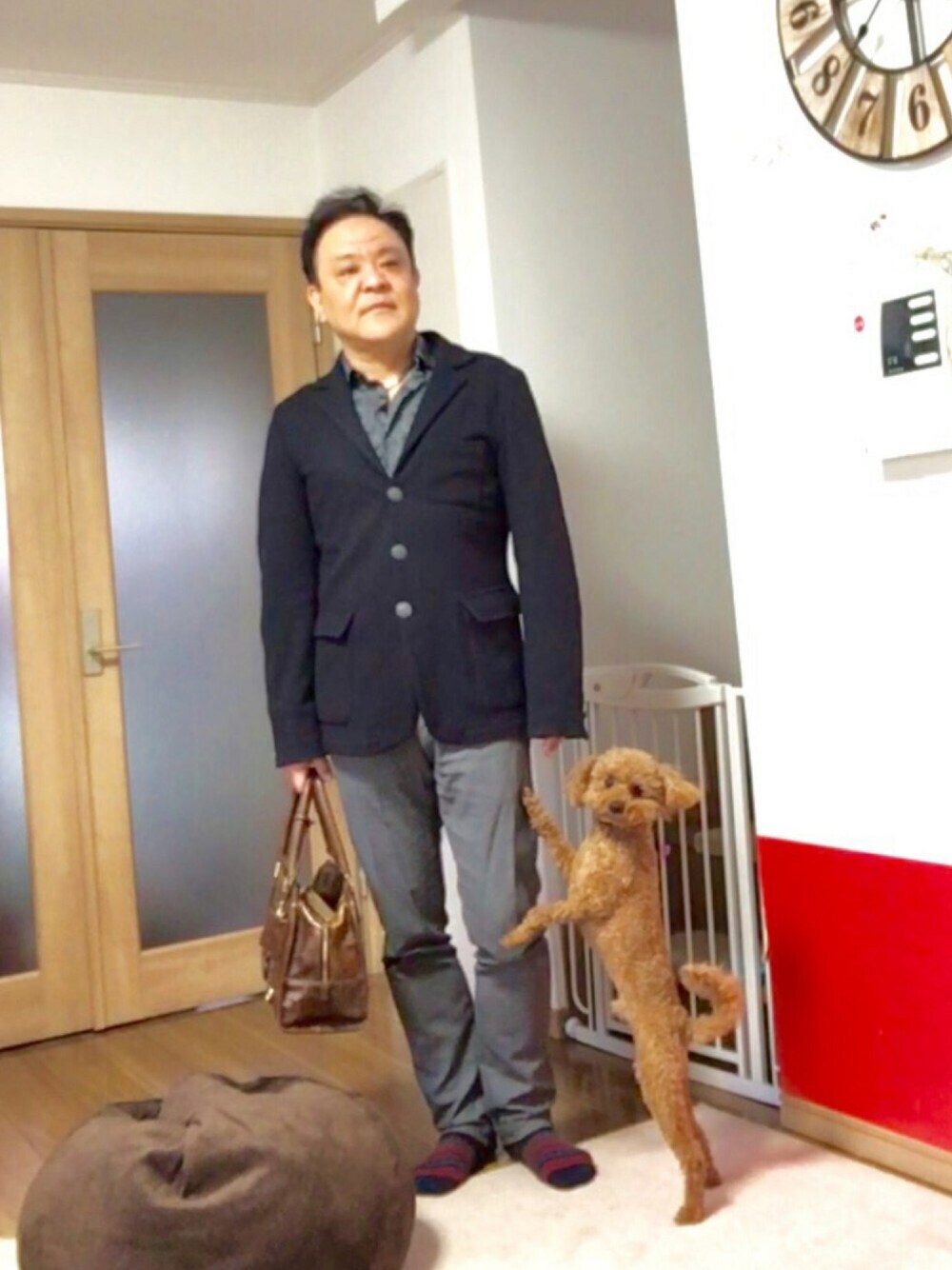 「ビジネススタイル、オトナカジュアル、armani jeans、ZARA、Paul Smith、ランボー」｜「ランボーのアイテム（その他、ゴールド系）」を使った、かつさん（メンズ・174cm）の春コーディネートの1枚目の写真