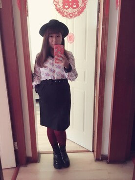 「UNIF」｜「アイテム（ワンピース）」を使った、Xd Xueさん（レディース・159cm）の冬コーディネート