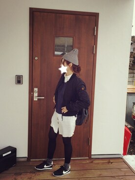 「SCHOTT」｜「アイテム（ワンピース/ドレス）」を使った、ぱんさん（レディース・163cm）の冬コーディネート